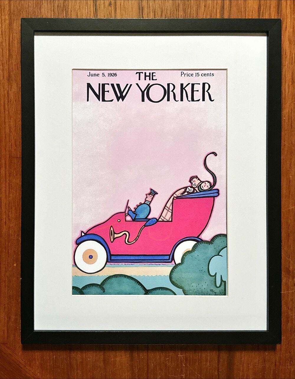 Framed 1926 The New Yorker Magazine June 5 Irvin Pink Car
